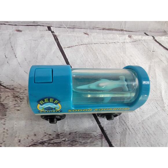 Thomas Wooden Railway Train Light Up Shark Car Sodor Aquarium Hammerhead Works - Picture 2 of 8